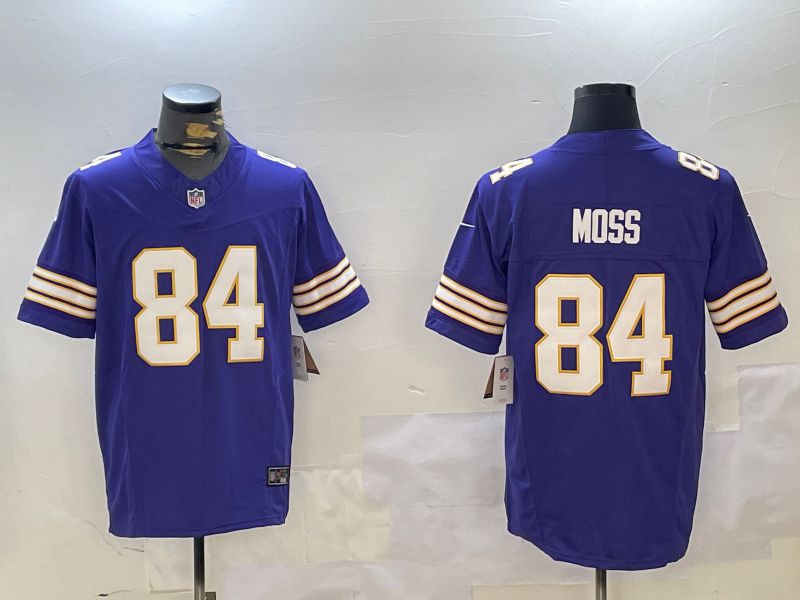 Men Minnesota Vikings #84 Moss Purple Throwback Three generation 2024 Nike Limited NFL Jersey style 1->tennessee titans->NFL Jersey